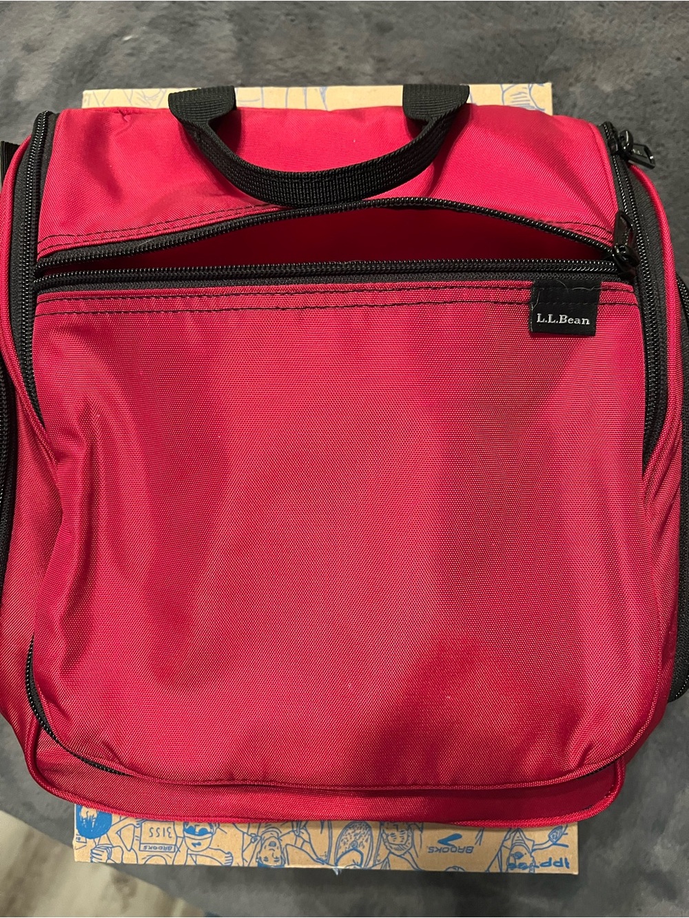 L.L. Bean Men's Red Toiletry / Dopp Kit with Black Accents